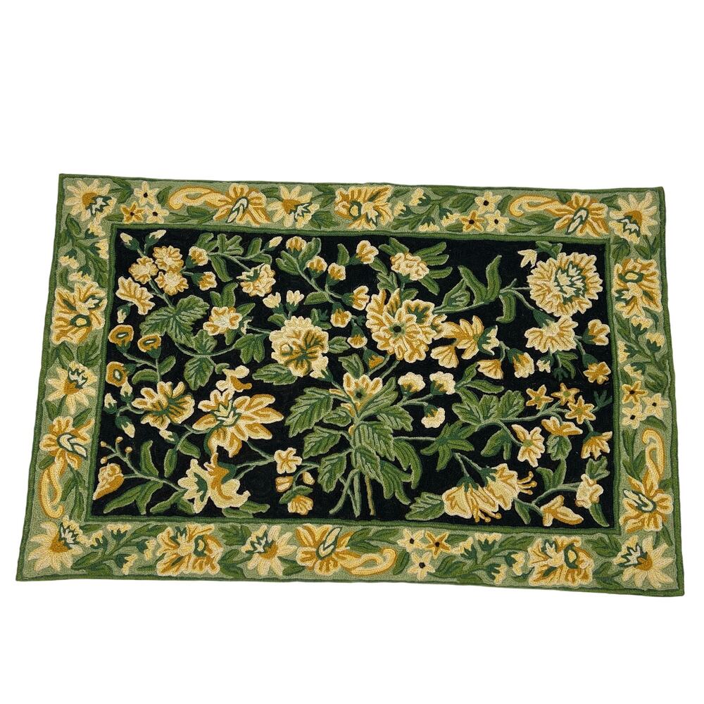 April Cornell Victorian floral embroidered tablecloth center piece